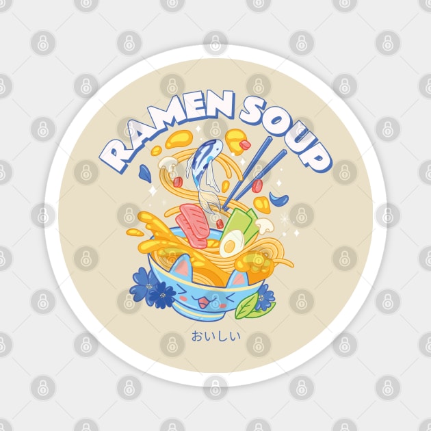 Japanese Ramen Soup Anime Aesthetic Magnet by uncommontee